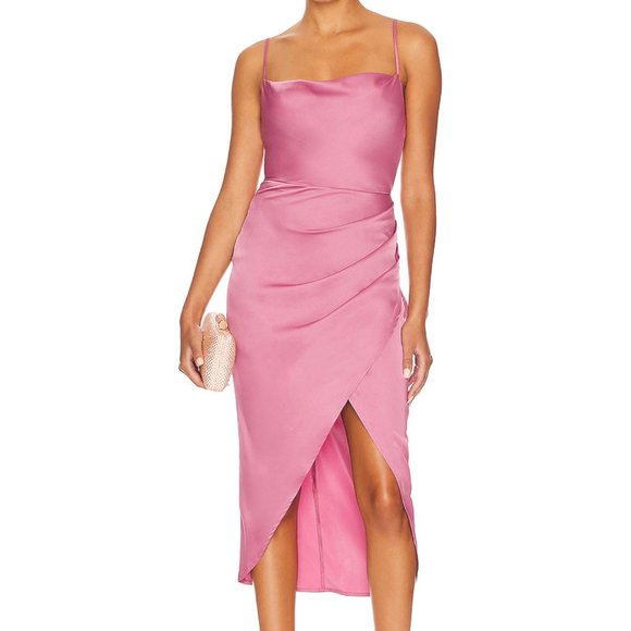 MORE TO COME Dresses & Skirts - NWT MORE TO COME Adonia Wrap Midi Dress in Pink XS